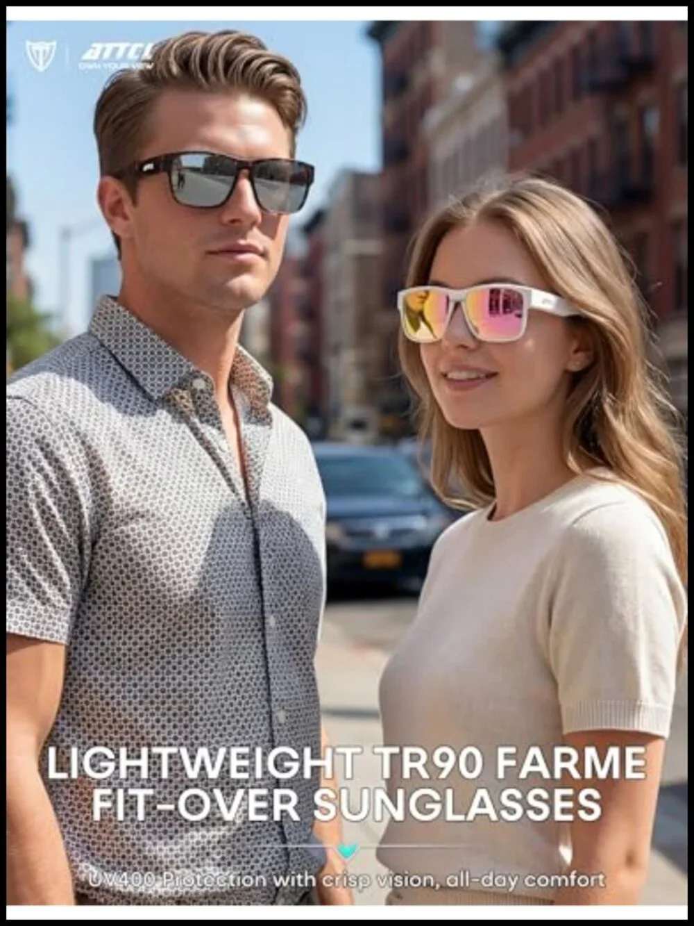 Polarized Fit Over Sunglasses Oversized Square UV400 Driving Fishing TR90 Frame
